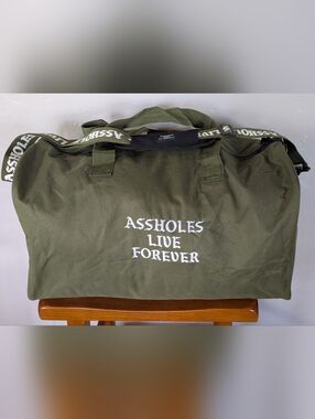 Assholes Live Forever "Emotional Baggage" Duffel Bag - Olive Green